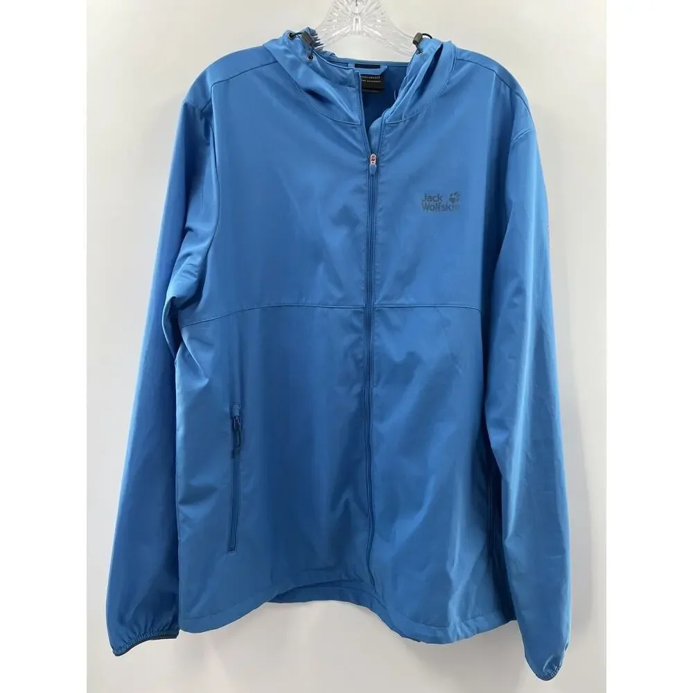 Jack Wolfskin Men’s Long Sleeve Zip Front Jacket Unlined Blue Size Large EUC